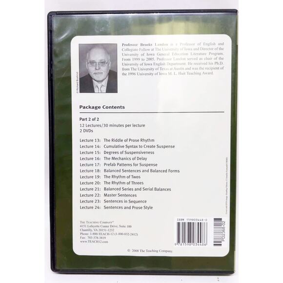 The Great Courses - BUILDING GREAT SENTENCES - 4 DVD & Book Set - Pre Owned - Picture 3 of 8